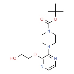 ChemSpider 2D Image | tert-butyl 4-(3-(2-hydroxyethoxy)pyrazin-2-yl)piperazine-1-carboxylate | C15H24N4O4
