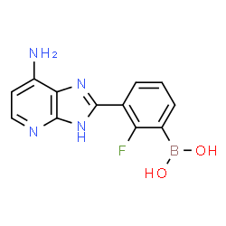 ChemSpider 2D Image | [3-(7-Amino-3H-imidazo[4,5-b]pyridin-2-yl)-2-fluorophenyl]boronic acid | C12H10BFN4O2