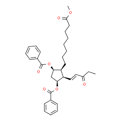 ChemSpider 2D Image | (1S,3R,4S,5R)-4-(8-Methoxy-8-oxooctyl)-5-[(1E)-3-oxo-1-penten-1-yl]-1,3-cyclopentanediyl dibenzoate | C33H40O7