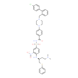 ChemSpider 2D Image | 4-{4-[(4'-Chloro-2-biphenylyl)methyl]-1-piperazinyl}-N-[(4-{[(2S)-4-(dimethylamino)-1-(phenylsulfanyl)-2-butanyl]amino}-3-nitrophenyl)sulfonyl]benzamide | C42H45ClN6O5S2