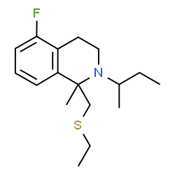 ChemSpider 2D Image | 2-sec-Butyl-1-[(ethylsulfanyl)methyl]-5-fluoro-1-methyl-1,2,3,4-tetrahydroisoquinoline | C17H26FNS