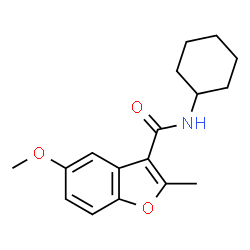 ChemSpider 2D Image | N-Cyclohexyl-5-methoxy-2-methyl-1-benzofuran-3-carboxamide | C17H21NO3