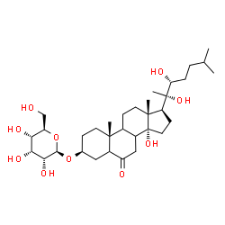 ChemSpider 2D Image | (3beta,8xi,9xi,20S,22R)-14,20,22-Trihydroxy-6-oxocholestan-3-yl beta-D-allopyranoside | C33H56O10