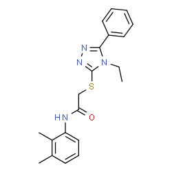 ChemSpider 2D Image | N-(2,3-Dimethylphenyl)-2-[(4-ethyl-5-phenyl-4H-1,2,4-triazol-3-yl)sulfanyl]acetamide | C20H22N4OS