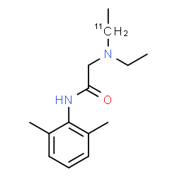 ChemSpider 2D Image | N-(2,6-Dimethylphenyl)-N~2~-ethyl-N~2~-(1-~11~C)ethylglycinamide | C1311CH22N2O