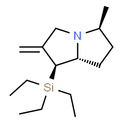 ChemSpider 2D Image | (1S,5S,7aR)-5-Methyl-2-methylene-1-(triethylsilyl)hexahydro-1H-pyrrolizine | C15H29NSi
