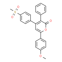 ChemSpider 2D Image | 6-(4-Methoxyphenyl)-4-[4-(methylsulfonyl)phenyl]-3-phenyl-2H-pyran-2-one | C25H20O5S
