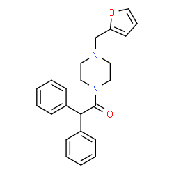 ChemSpider 2D Image | 1-[4-(2-Furylmethyl)-1-piperazinyl]-2,2-diphenylethanone | C23H24N2O2