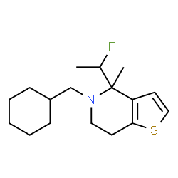 ChemSpider 2D Image | 5-(Cyclohexylmethyl)-4-(1-fluoroethyl)-4-methyl-4,5,6,7-tetrahydrothieno[3,2-c]pyridine | C17H26FNS