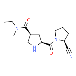 ChemSpider 2D Image | (3S,5S)-5-{[(2S)-2-Cyano-1-pyrrolidinyl]carbonyl}-N-ethyl-N-methyl-3-pyrrolidinecarboxamide | C14H22N4O2