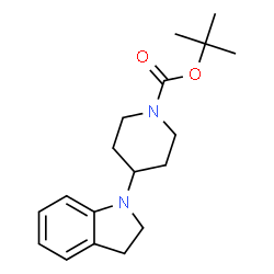 ChemSpider 2D Image | tert-butyl 4-(Indolin-1-yl)piperidine-1-carboxylate | C18H26N2O2