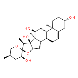 ChemSpider 2D Image | (3beta,12alpha,23S,25R)-Spirost-5-en-3,12,17,23-tetrol | C27H42O6