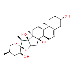 ChemSpider 2D Image | (3beta,23S,25R)-Spirost-5-en-3,14,17,23-tetrol | C27H42O6
