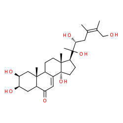 ChemSpider 2D Image | (2beta,3beta,9xi,22R,24Z)-2,3,14,20,22,26-Hexahydroxyergosta-7,24-dien-6-one | C28H44O7