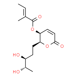 ChemSpider 2D Image | (2S,3S)-2-[(3S,4S)-3,4-Dihydroxypentyl]-6-oxo-3,6-dihydro-2H-pyran-3-yl (2E)-2-methyl-2-butenoate | C15H22O6
