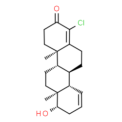 ChemSpider 2D Image | (4aR,4bS,6aS,7S,10aS,10bR)-1-Chloro-7-hydroxy-4a,6a-dimethyl-4,4a,4b,5,6,6a,7,8,10a,10b,11,12-dodecahydro-2(3H)-chrysenone | C20H27ClO2