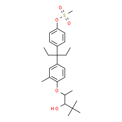 ChemSpider 2D Image | 4-(3-{4-[(3-Hydroxy-4,4-dimethyl-2-pentanyl)oxy]-3-methylphenyl}-3-pentanyl)phenyl methanesulfonate | C26H38O5S