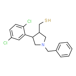 ChemSpider 2D Image | [1-Benzyl-4-(2,5-dichlorophenyl)-3-pyrrolidinyl]methanethiol | C18H19Cl2NS