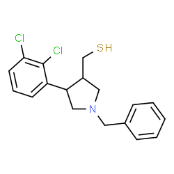 ChemSpider 2D Image | [1-Benzyl-4-(2,3-dichlorophenyl)-3-pyrrolidinyl]methanethiol | C18H19Cl2NS