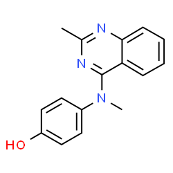ChemSpider 2D Image | 4-(Methyl(2-methylquinazolin-4-yl)amino)phenol | C16H15N3O