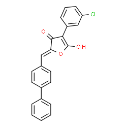 ChemSpider 2D Image | (2Z)-2-(4-Biphenylylmethylene)-4-(3-chlorophenyl)-5-hydroxy-3(2H)-furanone | C23H15ClO3