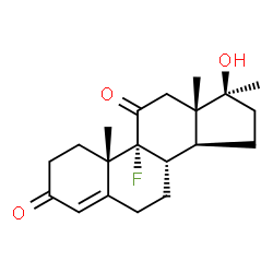 ChemSpider 2D Image | 9-Fluoro-17-methyl-11-oxotestosterone | C20H27FO3