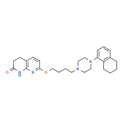 ChemSpider 2D Image | 7-{4-[4-(5,6,7,8-Tetrahydro-1-naphthalenyl)-1-piperazinyl]butoxy}-3,4-dihydro-1,8-naphthyridin-2(1H)-one | C26H34N4O2