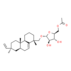 ChemSpider 2D Image | (8beta,9alpha,10beta,13alpha)-Rosa-5,15-dien-19-yl 5-O-acetyl-alpha-L-arabinofuranoside | C27H42O6