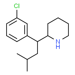 ChemSpider 2D Image | 2-[1-(3-Chlorophenyl)-3-methylbutyl]piperidine | C16H24ClN