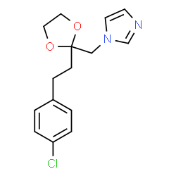 ChemSpider 2D Image | 1-({2-[2-(4-Chlorophenyl)ethyl]-1,3-dioxolan-2-yl}methyl)-1H-imidazole | C15H17ClN2O2