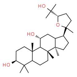 ChemSpider 2D Image | (3beta,5xi,9xi,11alpha,13xi,20xi,24S)-20,24-Epoxydammarane-3,11,25-triol | C30H52O4