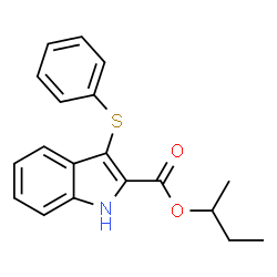 ChemSpider 2D Image | sec-Butyl 3-(phenylsulfanyl)-1H-indole-2-carboxylate | C19H19NO2S