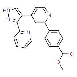 ChemSpider 2D Image | Methyl 4-{4-[3-(2-pyridinyl)-1H-pyrazol-4-yl]-2-pyridinyl}benzoate | C21H16N4O2