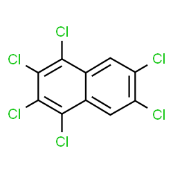 ChemSpider 2D Image | 1,2,3,4,6,7-Hexachloronaphthalene | C10H2Cl6
