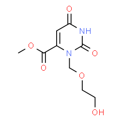 ChemSpider 2D Image | Methyl 3-[(2-hydroxyethoxy)methyl]-2,6-dioxo-1,2,3,6-tetrahydro-4-pyrimidinecarboxylate | C9H12N2O6