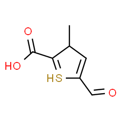 ChemSpider 2D Image | 5-formyl-3-methyl-3H-thiophene-2-carboxylic acid | C7H7O3S