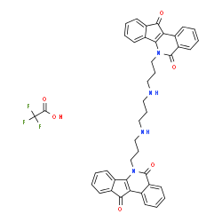 ChemSpider 2D Image | 6,6'-[1,3-Propanediylbis(imino-3,1-propanediyl)]bis(5H-indeno[1,2-c]isoquinoline-5,11(6H)-dione) trifluoroacetate (1:1) | C43H37F3N4O6