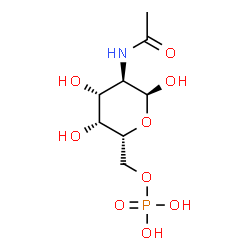 ChemSpider 2D Image | 2-Acetamido-2-deoxy-6-O-phosphono-alpha-D-galactopyranose | C8H16NO9P