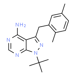 ChemSpider 2D Image | 1-TERT-BUTYL-3-(2,5-DIMETHYLBENZYL)-1H-PYRAZOLO[3,4-D]PYRIMIDIN-4-AMINE | C18H23N5