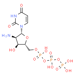 ChemSpider 2D Image | 2'-Amino-2'-deoxyuridine 5'-(tetrahydrogen triphosphate) | C9H16N3O14P3