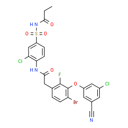 ChemSpider 2D Image | elsulfavirine | C24H17BrCl2FN3O5S
