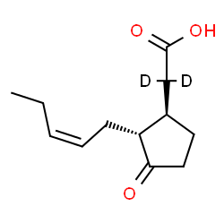 ChemSpider 2D Image | {(1R,2R)-3-Oxo-2-[(2Z)-2-penten-1-yl]cyclopentyl}(~2~H_2_)acetic acid | C12H16D2O3
