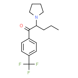 ChemSpider 2D Image | 2-(1-Pyrrolidinyl)-1-[4-(trifluoromethyl)phenyl]-1-pentanone | C16H20F3NO
