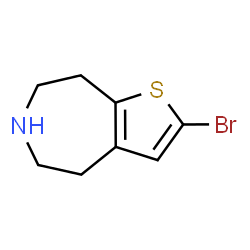 ChemSpider 2D Image | 2-Bromo-5,6,7,8-tetrahydro-4H-thieno[2,3-d]azepine | C8H10BrNS