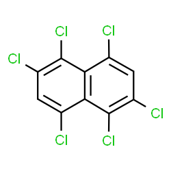 ChemSpider 2D Image | 1,2,4,5,6,8-Hexachloronaphthalene | C10H2Cl6