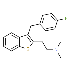 ChemSpider 2D Image | 2-[3-(4-Fluorobenzyl)-1-benzothiophen-2-yl]-N,N-dimethylethanamine | C19H20FNS