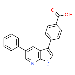 ChemSpider 2D Image | 4-(5-Phenyl-1H-pyrrolo[2,3-b]pyridin-3-yl)benzoic acid | C20H14N2O2