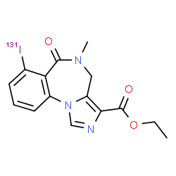 ChemSpider 2D Image | Ethyl 7-(~131~I)iodo-5-methyl-6-oxo-5,6-dihydro-4H-imidazo[1,5-a][1,4]benzodiazepine-3-carboxylate | C15H14131IN3O3