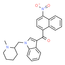 ChemSpider 2D Image | {1-[(1-Methyl-2-piperidinyl)methyl]-1H-indol-3-yl}(4-nitro-1-naphthyl)methanone | C26H25N3O3