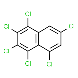 ChemSpider 2D Image | 1,2,3,4,5,7-Hexachloronaphthalene | C10H2Cl6